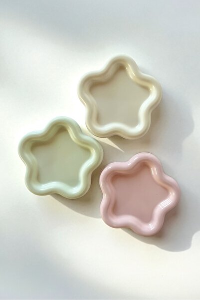 Minic Store 3'lü Dekoratif Yıldız Beton Tabak - Takı Tabağı - Çiçek Dekoratif...