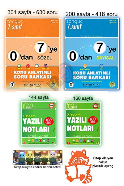 Tonguç Yayınları 7. Sınıf 0'dan 7'ye Konu Anlatımlı Soru Bankası Seti 1. 2. D...