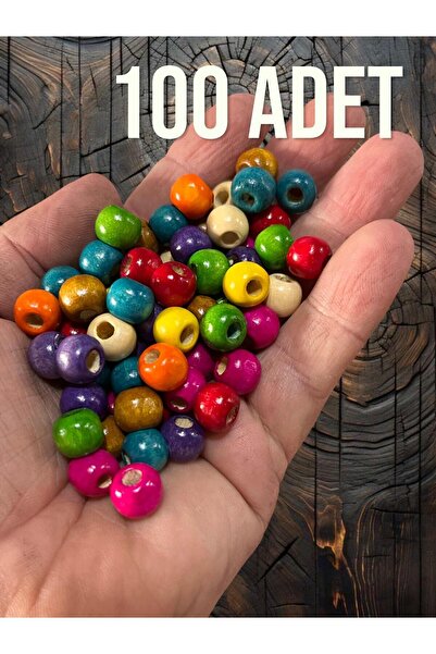 Bluenish 100 брои дървени мъниста 10 мм