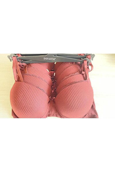 Infaith Bordo Şık Tasarımlı Fantazi Sütyen-İç Çamaşır