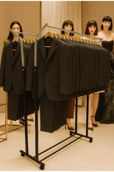 HOMEBELLA V Adjustable 125 cm Metal Garment Clothes Rack with Wheels Portable Donkey Display Rack