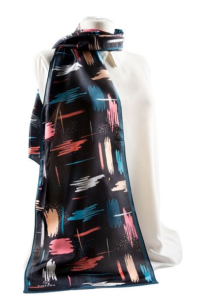 Vissona Satin Silk Geometric Patterned Women's Scarf