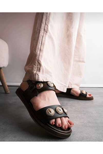 Brs Flat Sole Bodrum Sandal Leather Sandal