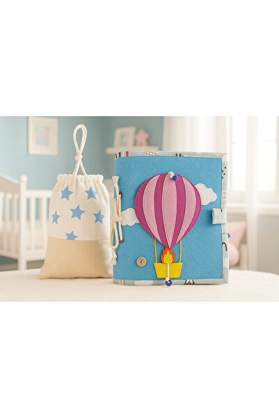 Dinootoys Montessori Balon Kapak 1 Yaş Eğitici Aktivite Keçe Kitap 10 Sayfa