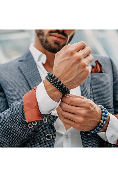 GT Collection Ανδρικό βραχιόλι GT Collection με μία χάντρα και ενεργειακές πέτρες ΜΑΥΡΟΥ ΟΝΥΧΑ, ένα μέγεθος και ρυθμιζόμενο κορδόνι