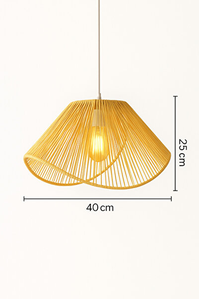 Bubihome Elysia Doğal Rafya El Yapımı Sarkıt Avize | Bohem & Minimalist Tarz Hasır Avize