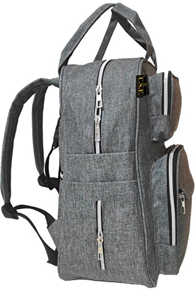 USF Mother Baby Care Backpack Organizer Functional Thermal Feeding Bottle Compartment, Waterproof Fabric