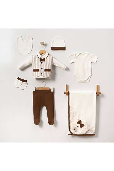 Pure Kids Store 100% Organic Cotton Baby Boy Bow Tie Vest Detailed 7-Piece Ho...