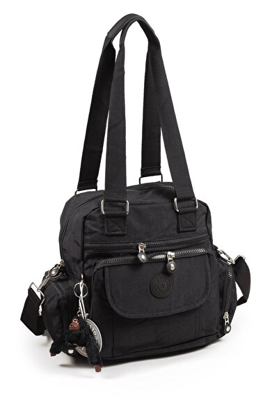 İMAKS Geantă neagră de umăr poștaș pentru femei, impermeabilă, cu mai multe c...