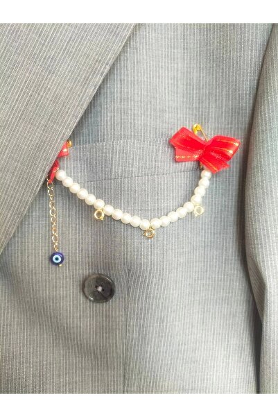 Arjew 3 Çeyreklik Kilitli Damat Yaka İğnesi