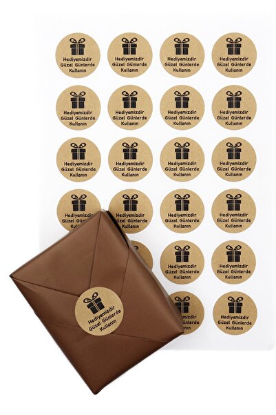 repro design Este cadoul nostru Autocolant Kraft rotund de 4 cm imprimat 24 buc