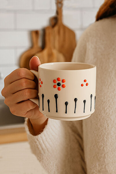 MODERN TASARI كوب سيراميك مصنوع يدوياً - ديكور ديزي - جودة عالية، لا يبهت