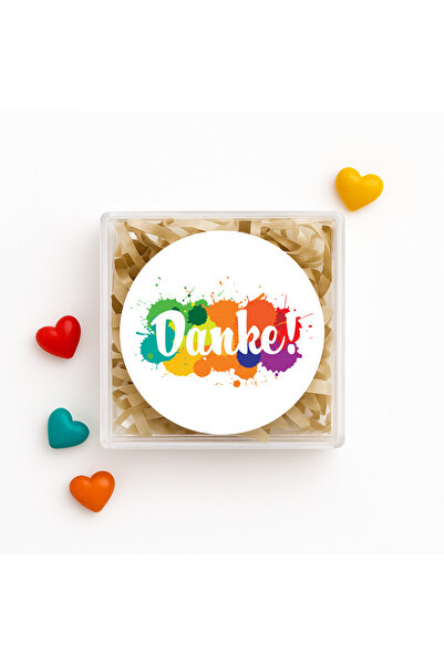 repro design Autocolant rotund Danke Schön de 4 cm – Pachet de 24 autocolante...