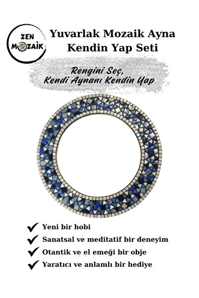 Zen Mozaik Yuvarlak Mozaik Ayna Yapım Seti - Eğlenceli Kendin Yap Sanat Etkin...