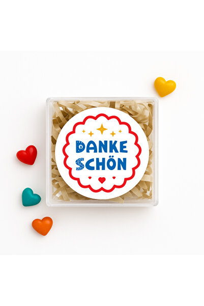 repro design Autocolant rotund Danke Schön de 4 cm – Pachet de 24 autocolante...