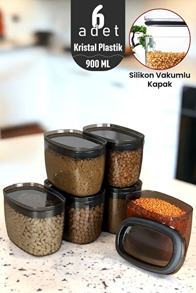 İronika 900ml Real Vacuum Sealed Crystal Food and Legume Storage Container Se...