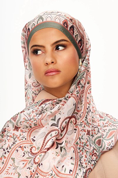 MOISCARF Royal Tangle Refined Jan Jan Ethnic Patterned Shawl Salmon Pink