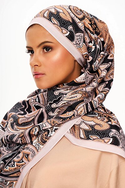 MOISCARF Noir Flora Zero Weight Ethnic Patterned Shawl Dusty Pink