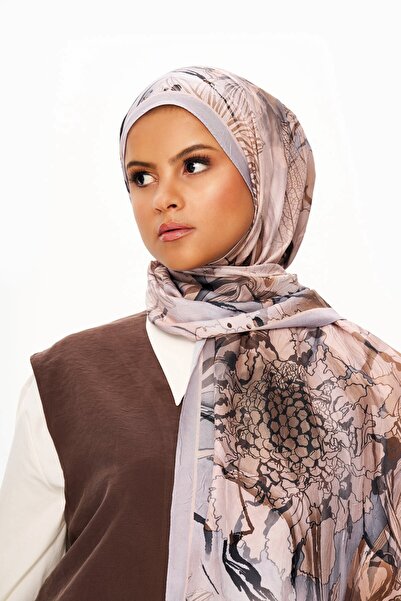 MOISCARF Florence Dream Zero Weight Patterned Shawl Milk Coffee