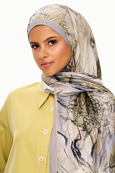 MOISCARF Florence Dream Zero Weight Patterned Shawl Green