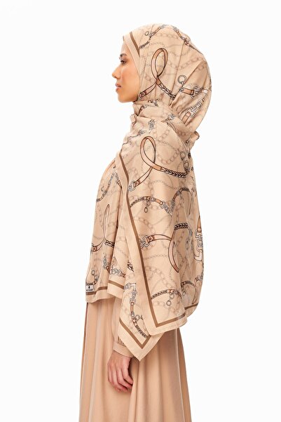 MOISCARF Καφέ σάλι με μοτίβο από μαλακή αλυσίδα Cote d'Azur Superior