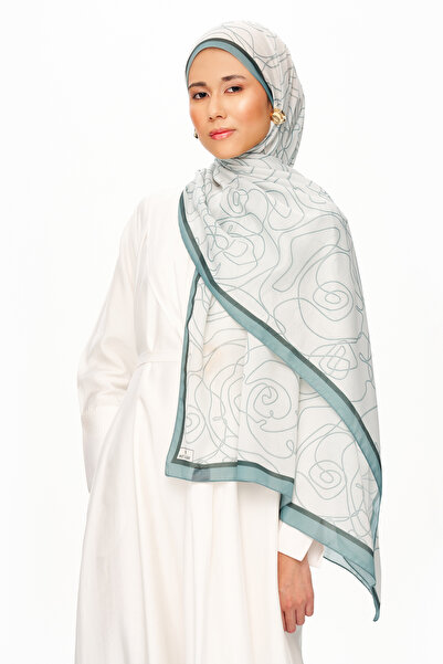 MOISCARF Vian Rose Superior Soft Patterned Shawl Pastel Green