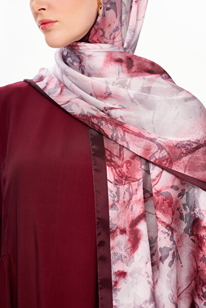 MOISCARF Pearl Palace Superior Soft Ethnic Patterned Shawl Burgundy