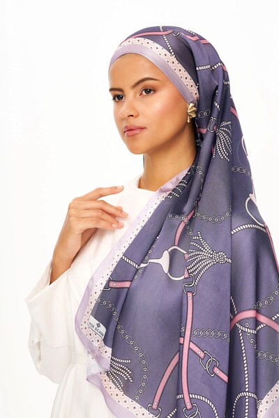 MOISCARF MYSTİQUE VİOLET Refined Jan Jan Zincir Desenli Şal Mor