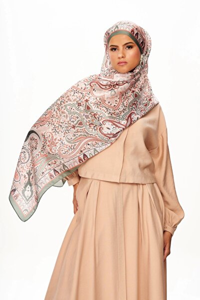 MOISCARF Royal Tangle Refined Jan Jan Ethnic Patterned Shawl Salmon Pink