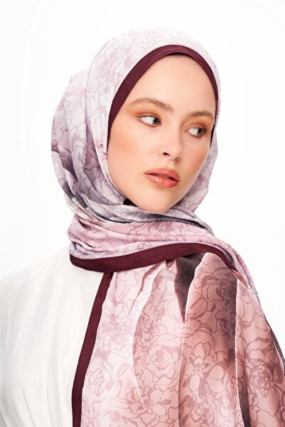 MOISCARF Echo d’Orient Zero Weight Desenli Şal Bordo