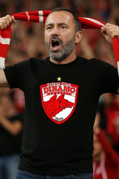 Efendioğlu Design Памучна тениска с голямо лого на клуба Динамо Букурещ 1948