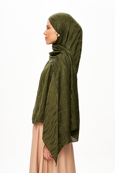 MOISCARF Sable Drift Premium Jacquard Shawl Khaki
