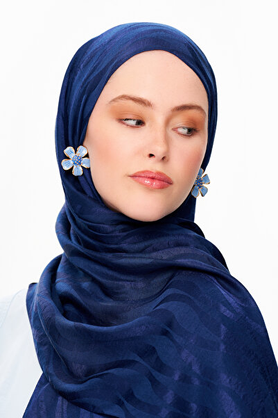 MOISCARF Sable Drift Premium Jakarlı Şal Lacivert