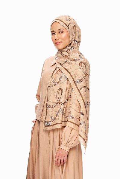 MOISCARF Καφέ σάλι με μοτίβο από μαλακή αλυσίδα Cote d'Azur Superior