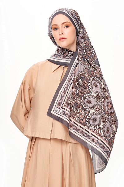 MOISCARF PAİSLEY SHADOW Σάλι με εθνοτικό σχέδιο Superior Soft Καφέ