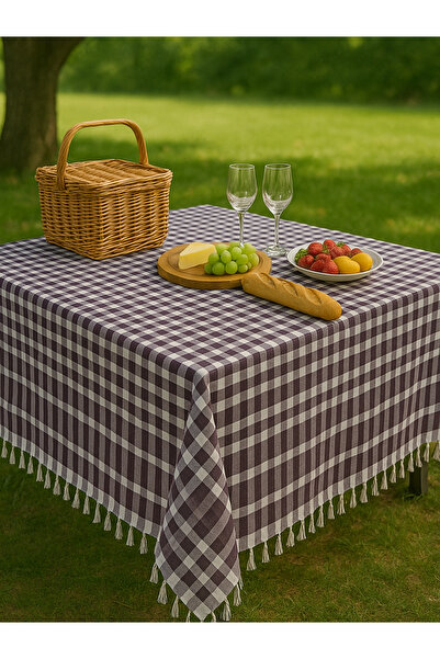 Shadro Textile Multi-Purpose Table Cloth Picnic Cover & Table Cloth Gingham Cotton & 170X170 cm