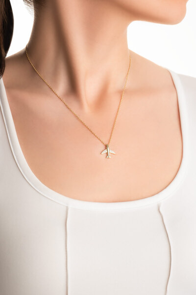 So CHIC... Sky Manifest 18 Ayar Sarı Altın Kaplama 45 Cm Gümüş Minimal Kolye