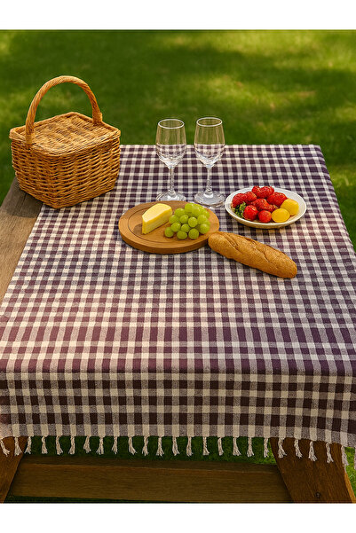 Shadro Textile Multi-Purpose Table Cloth Picnic Cover & Table Cloth Gingham Cotton & 170X170 cm