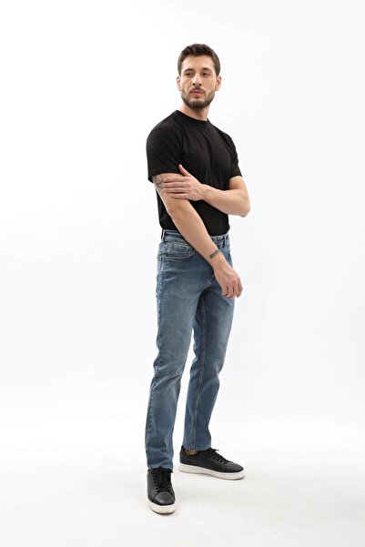 Bluewhite Ανδρικό παντελόνι με κανονική εφαρμογή μπλε τζιν