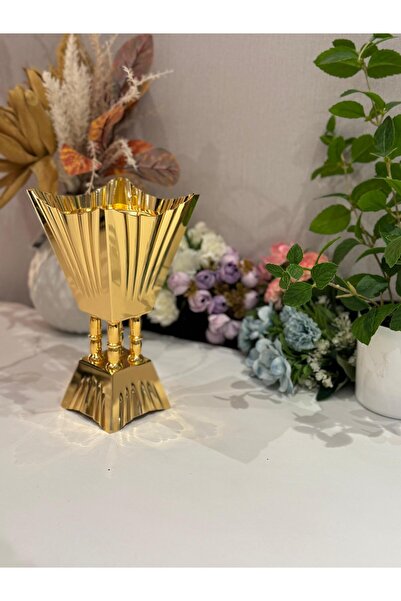 aljahwari Middle square golden striped incense burner