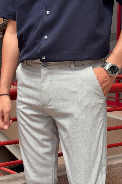 inpool Erkek, dokulu, esnek kumaş, Old money culture, poliviskon, kumaş pantolon 24INP288