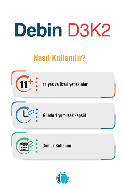 Debin D3K2 Vitamin D3 ve Vitamin K2 60 Kapsül