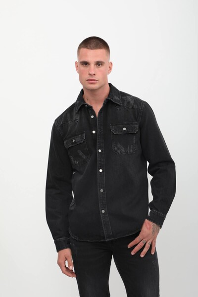 BANNY JEANS Cămașă neagră pentru bărbați