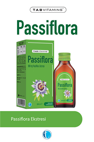 Tabvitamins Passiflora Likit 200 ml Pasiflora Şurup 600 mg
