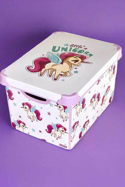 QUTU Style Box Unicorn Patterned 20 L Decorative Toy and Storage Box