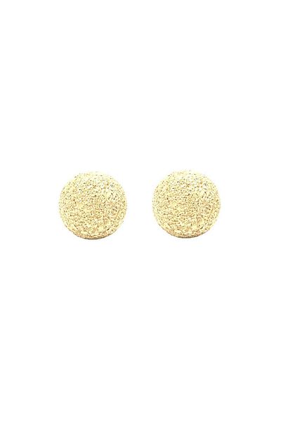 Bijuteria SORELLY Cercei Aur 14k Bila cu Striatii Medie - 7 mm