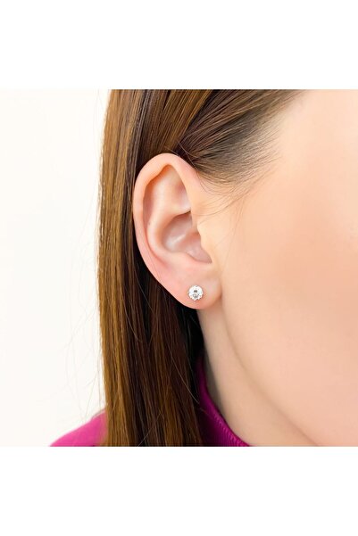 Bijuteria SORELLY Cercei Aur 9k Clasici cu Piatra Alba