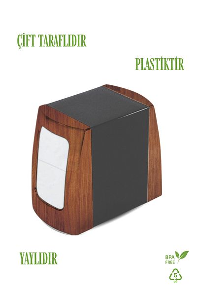 GRİMOR Life 2 Pieces Wooden Detailed Double Sided Spring Napkin Holder Cafe Restaurant Buffet Hotel Napkin Holder