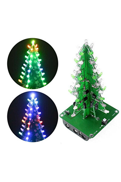 Robotistan Renkli Işıklı Yılbaşı Çam Ağacı Kiti - Christmas Flash Led Electro...