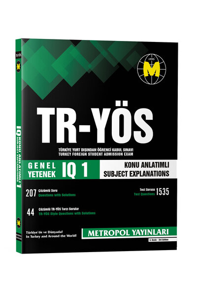 Metropol Yayınları TR-YÖS GENEL YETENEK (IQ)-1 (KONU ANLATIMLI-ÖRNEK ÇÖZÜMLÜ)
